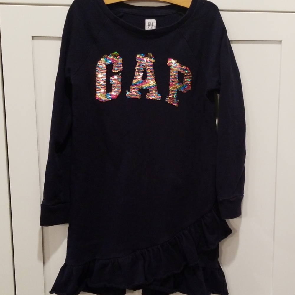 Girls Sweatshirt Gap Dress With SEQUINS SIZE M (8)